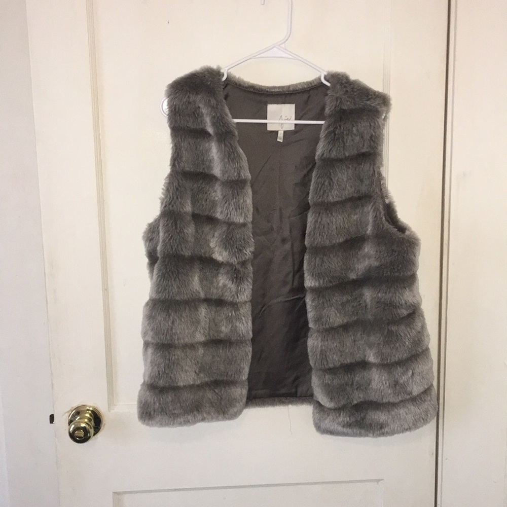 Gray Faux fur vest OPEN TO OFFERS